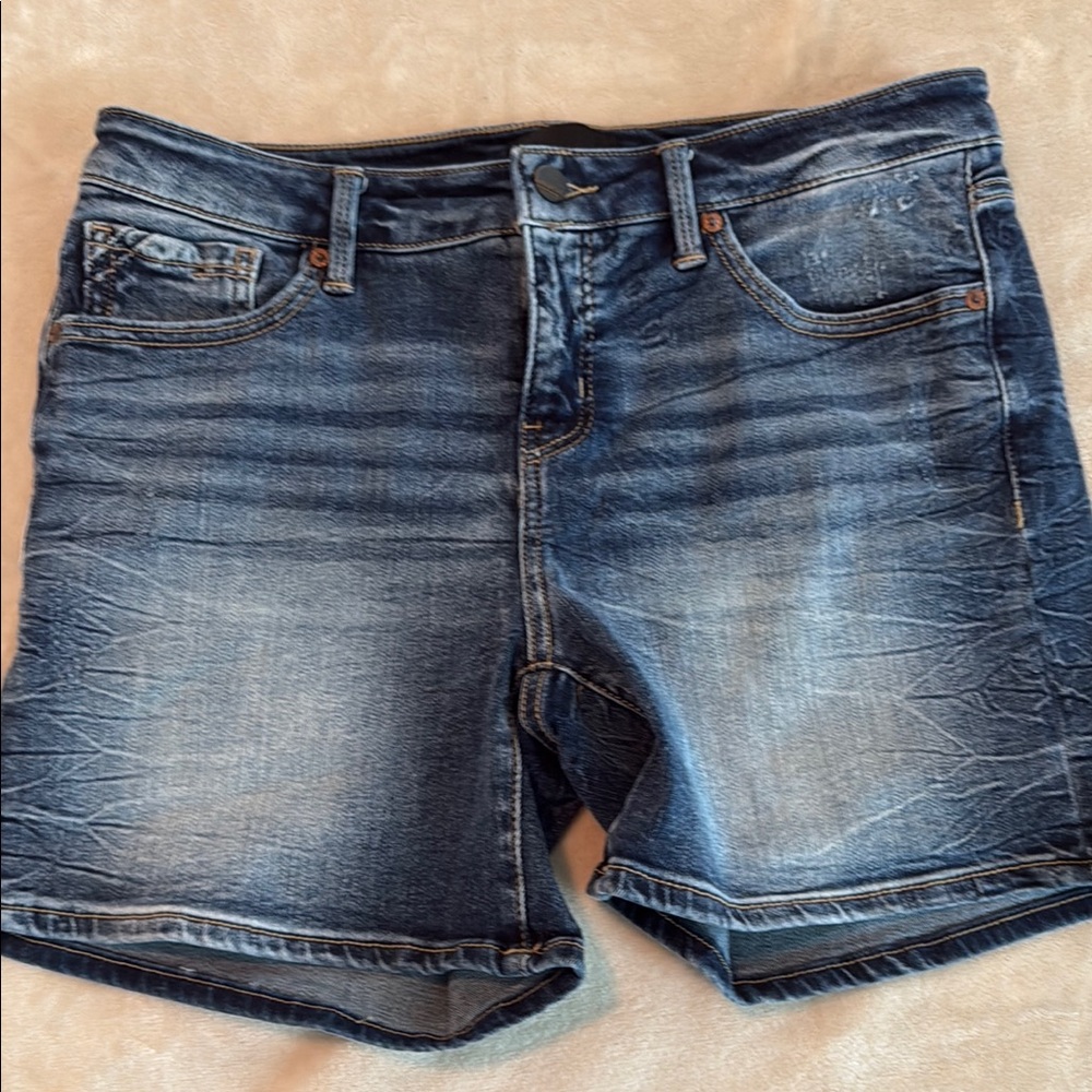 Buckle Denim Shorts